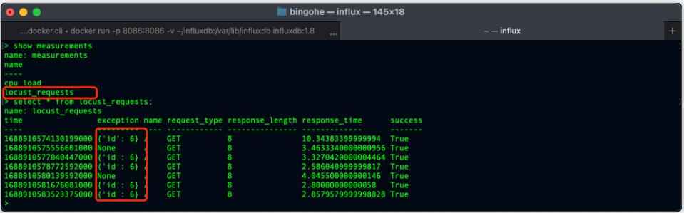 上報的數據 influxDB 中查詢到：