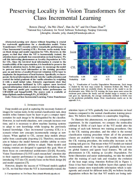 用于課堂增量學(xué)習(xí)的視覺(jué)轉(zhuǎn)換器中的局部性保持 PDF 下載 圖1